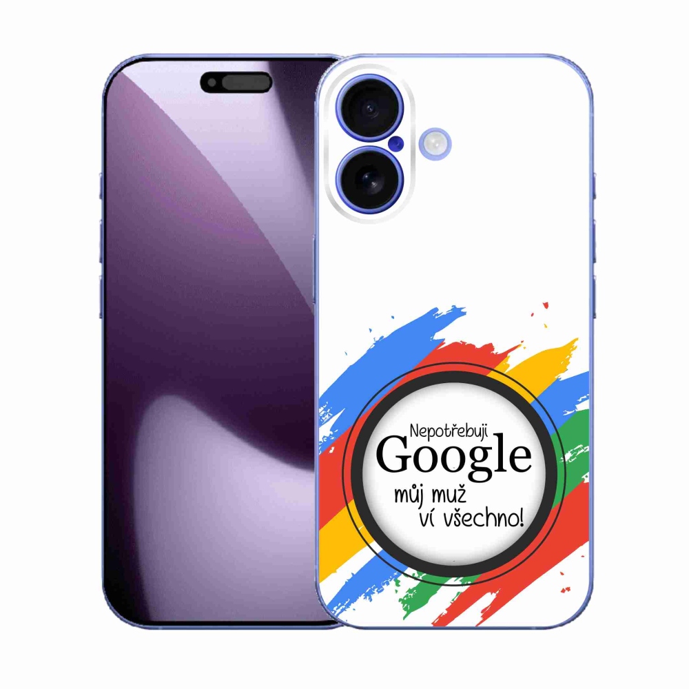 Gelový kryt mmCase na iPhone 17 - muž ví všechno bílé pozadí