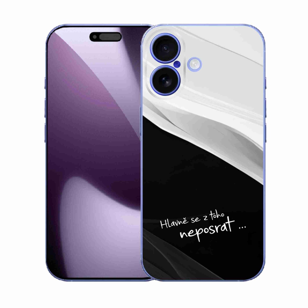 Gelový kryt mmCase na iPhone 17 - vtipný text 13 černobílé pozadí