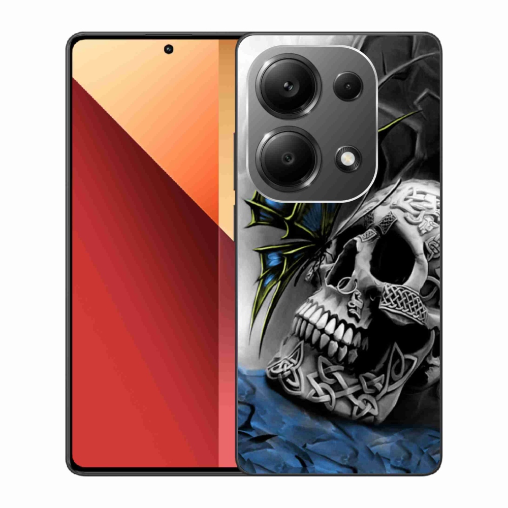 Gelový kryt mmCase na Xiaomi Redmi Note 13 Pro 4G/Poco M6 Pro - motýl a lebka