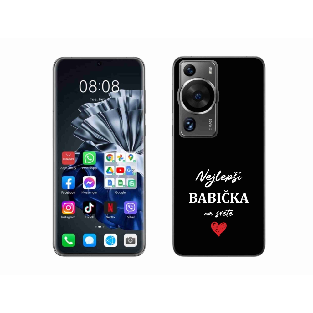 Gelový kryt mmCase na Huawei P60 Pro - nejlepší babička 1 černé pozadí