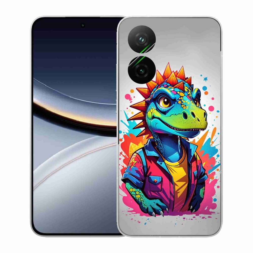 Gelový kryt mmCase na Xiaomi Poco F7 5G - barevný dinosaurus