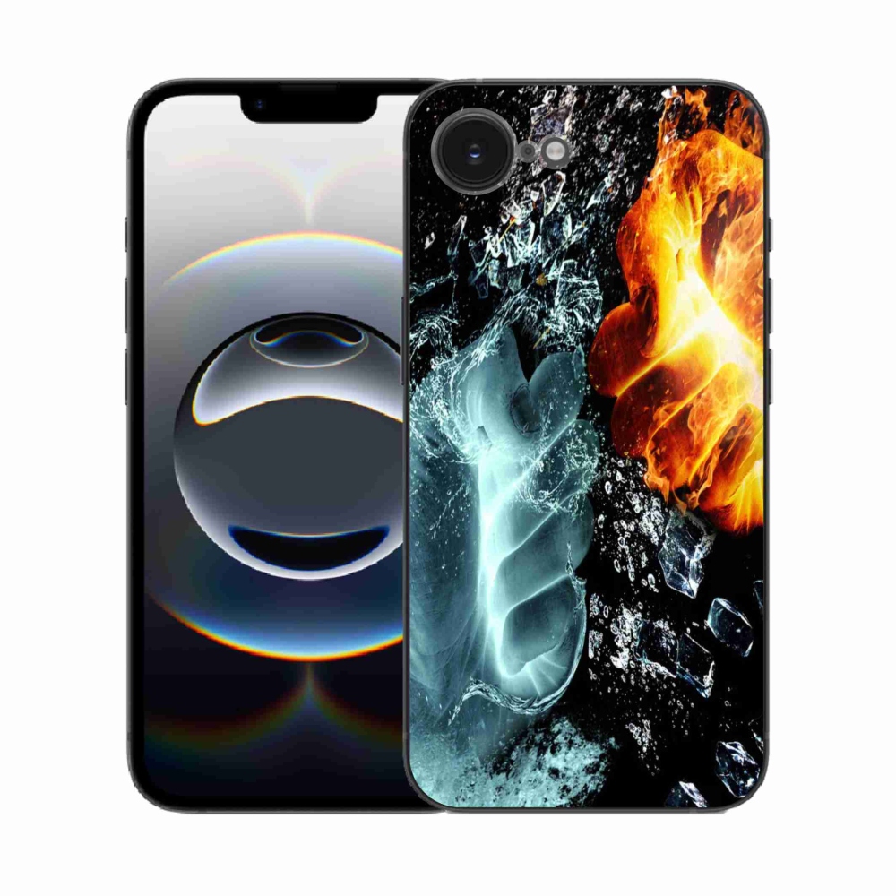 Gelový kryt mmCase na iPhone 16e - voda a oheň
