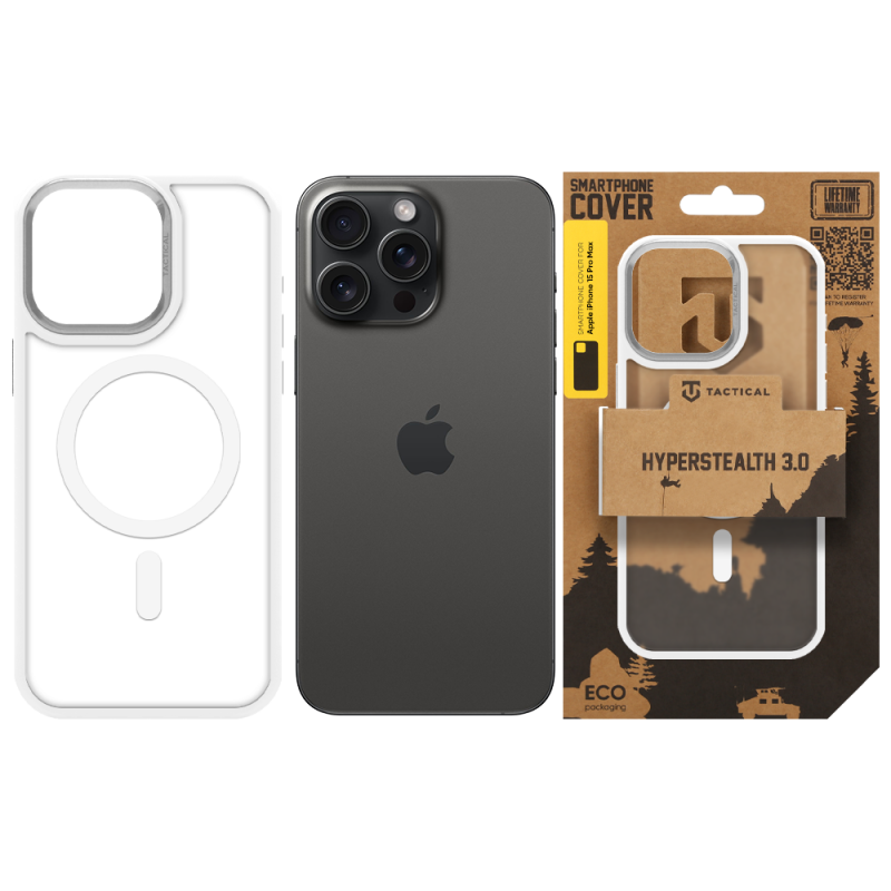Tactical MagForce Hyperstealth 3.0 Kryt pro Apple iPhone 15 Pro Max Snow White