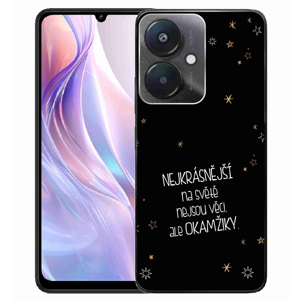 Gelový kryt mmCase na Xiaomi Redmi 13C 5G  - citát 4 černé pozadí