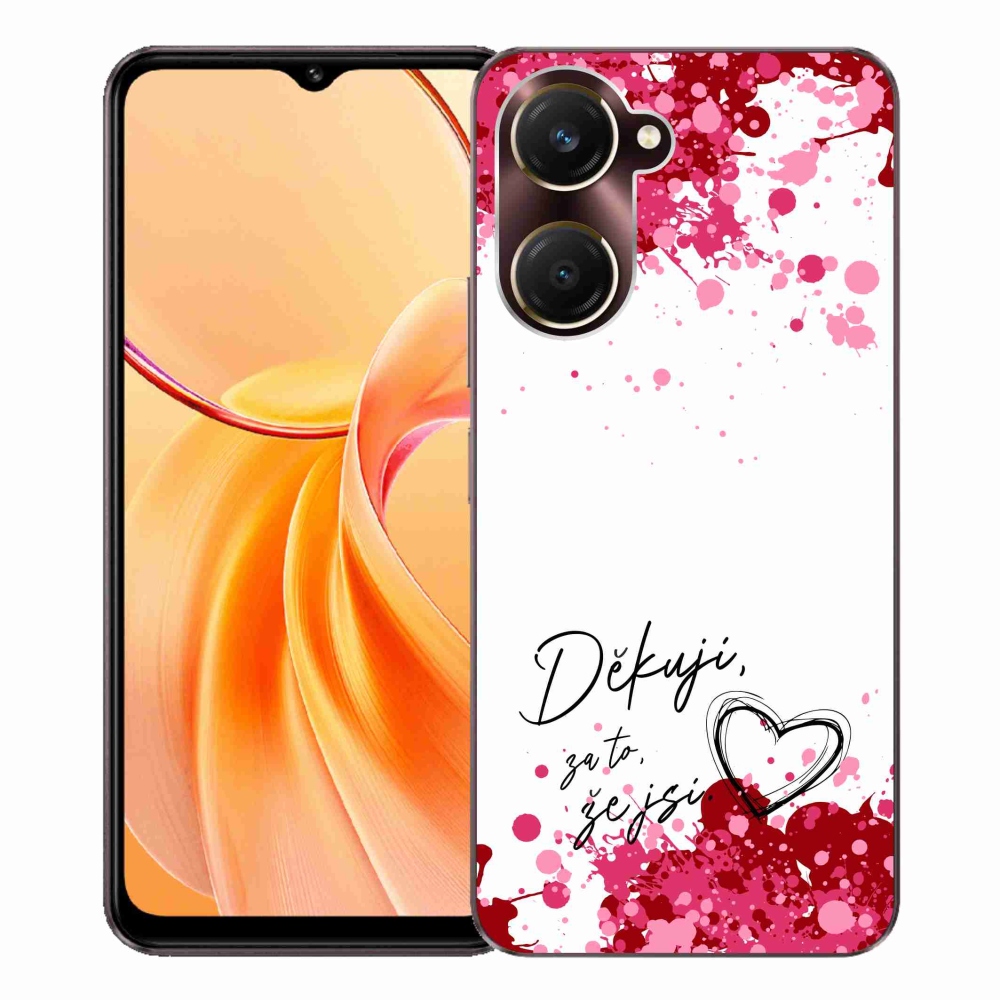 Gelový kryt mmCase na Vivo Y28s 5G - zamilovaný text 2 bílé pozadí