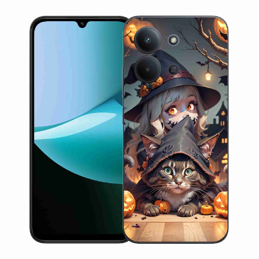 Gelový kryt mmCase na Xiaomi Redmi 15C 4G (171mm)/Poco C85 4G (171mm) - čarodějnice s kočkou