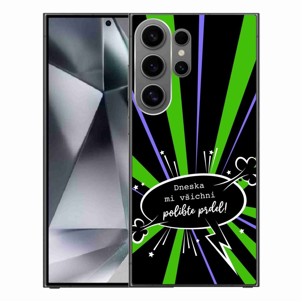 Gelový kryt mmCase na Samsung Galaxy S24 Ultra - vtipný text 15 černé pozadí
