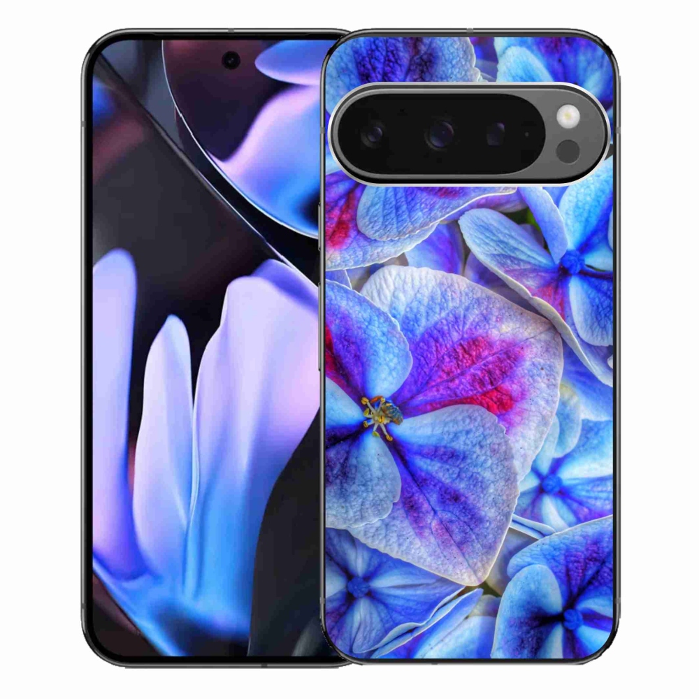 Gelový kryt mmCase na Google Pixel 9 Pro XL - modré květy 1