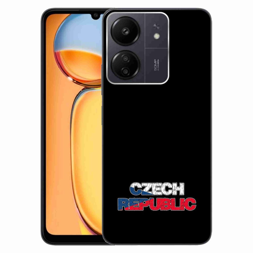 Gelový kryt mmCase na Xiaomi Poco C65/Redmi 13C - Czech Republic černé pozadí