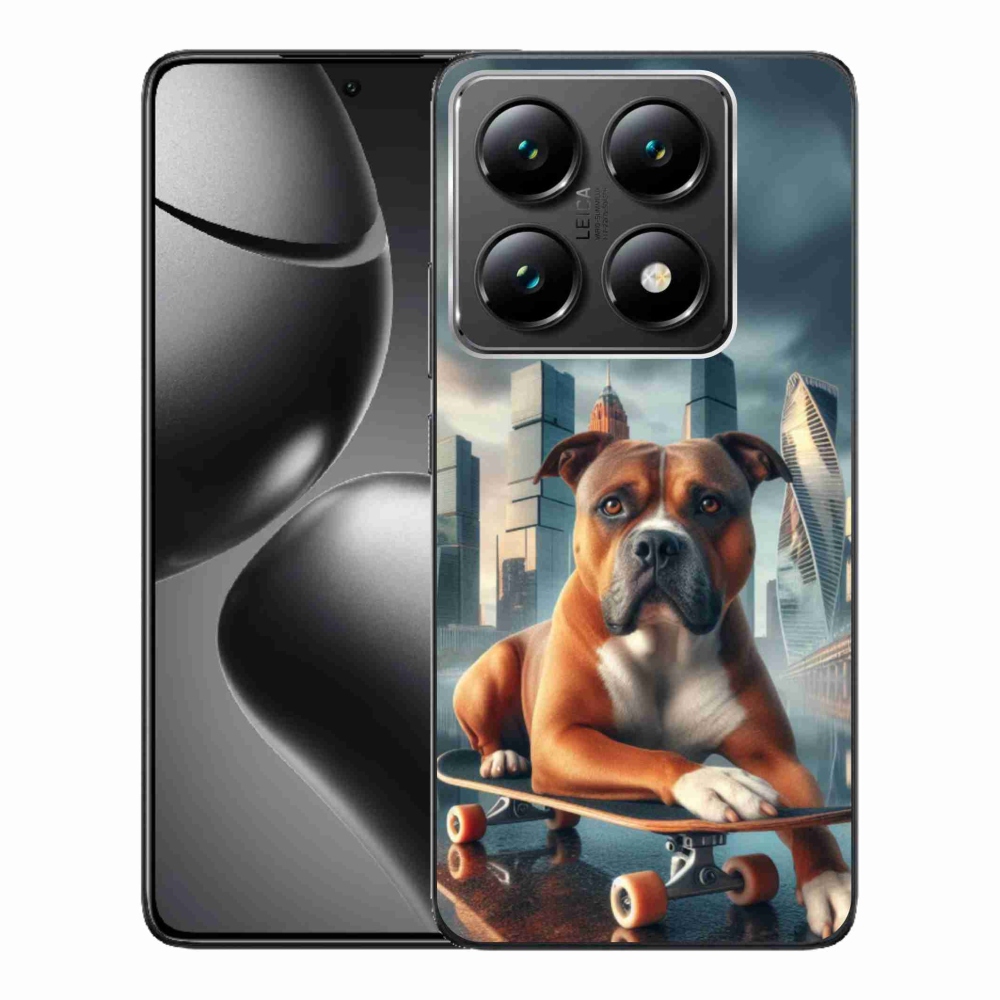 Gelový kryt mmCase na Xiaomi 14T Pro - pes na skateboardu