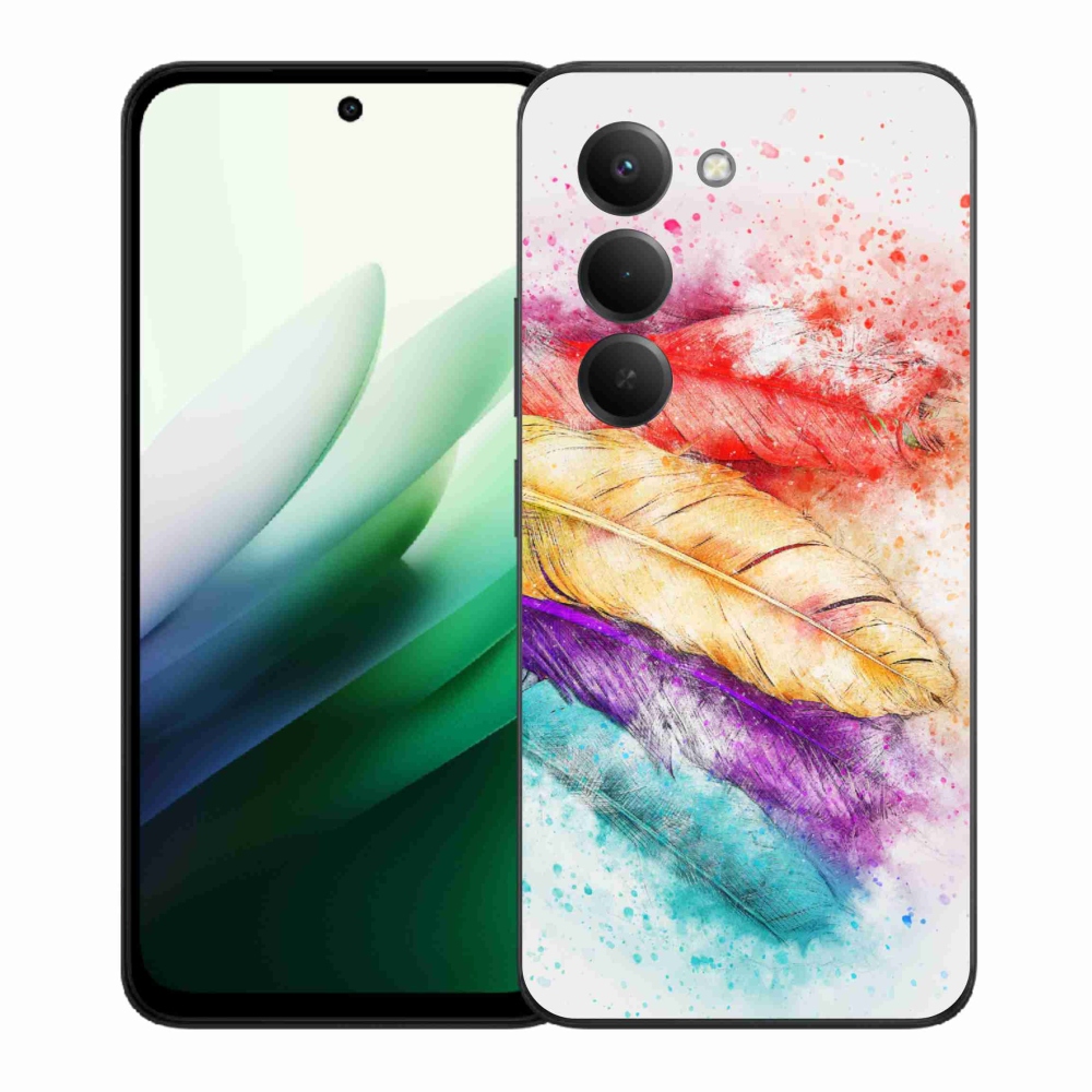 Gelový kryt mmCase na Xiaomi Redmi 15 5G (169mm) - barevné peří