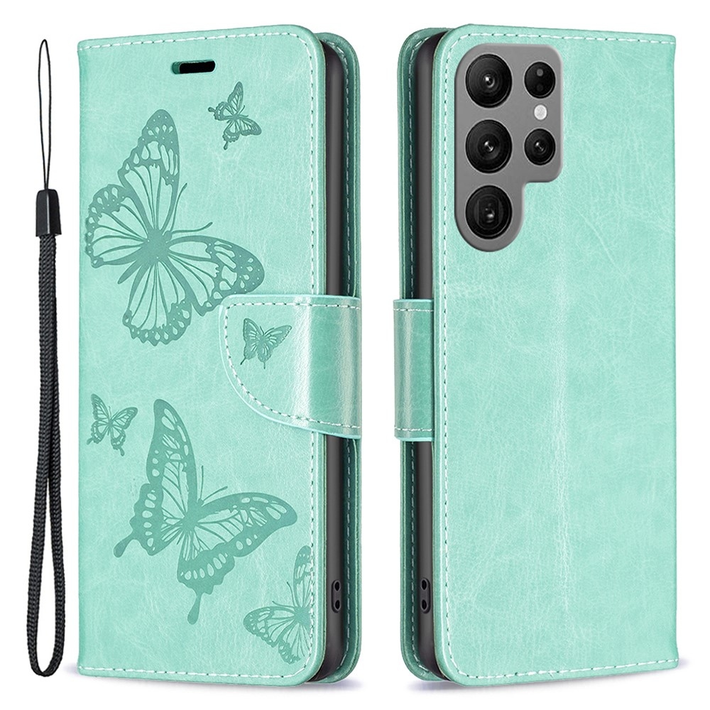 Butterfly knížkové pouzdro na Samsung Galaxy S24 Ultra - modrozelené