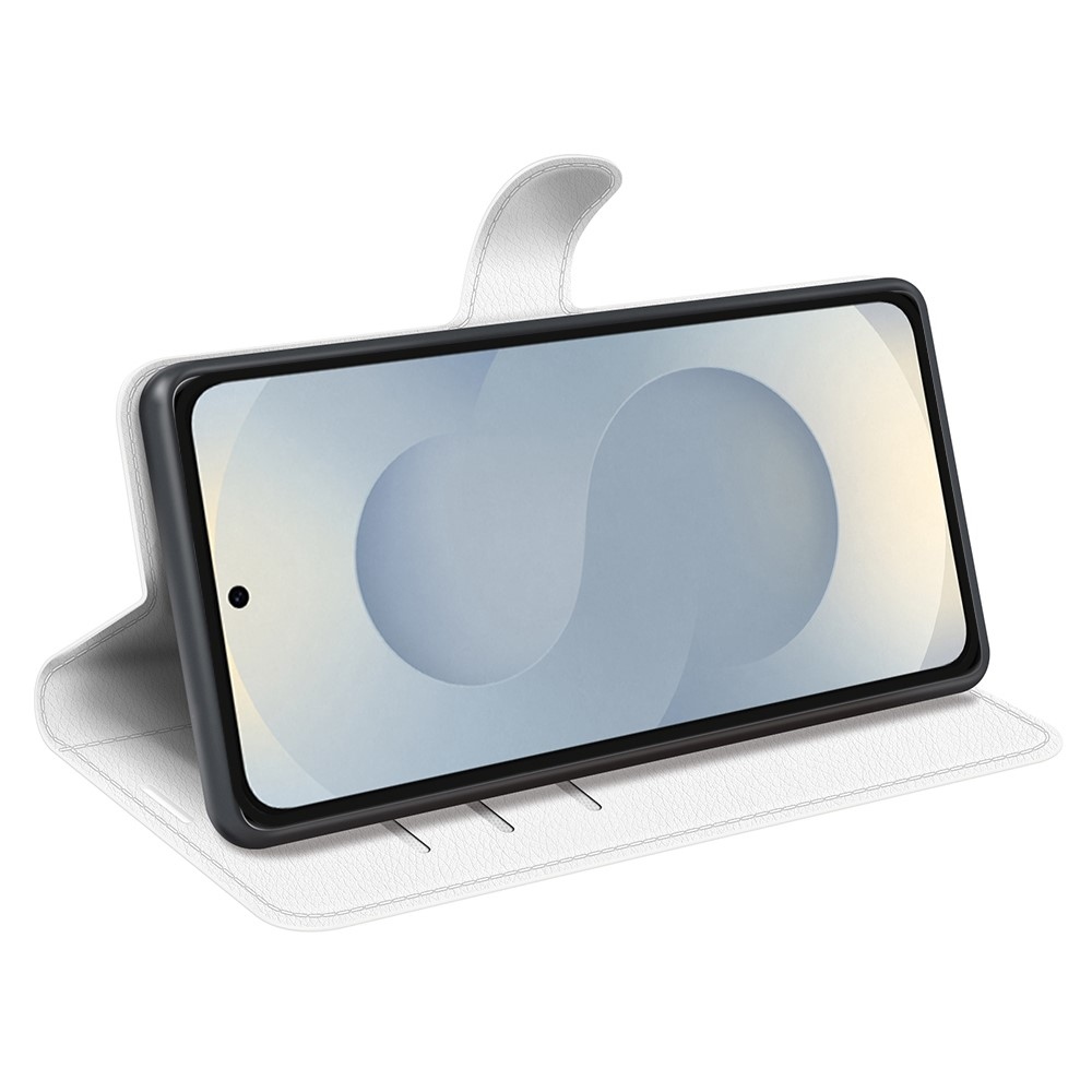 Litchi knížkové pouzdro na Samsung Galaxy S25 Edge - bílé