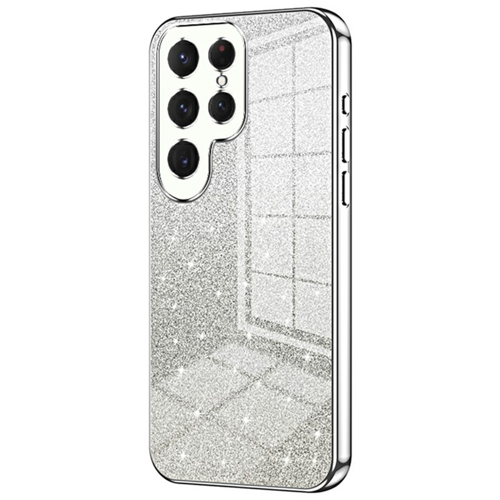 Cut gelový třpytivý obal na Samsung Galaxy S25 Ultra - stříbrný