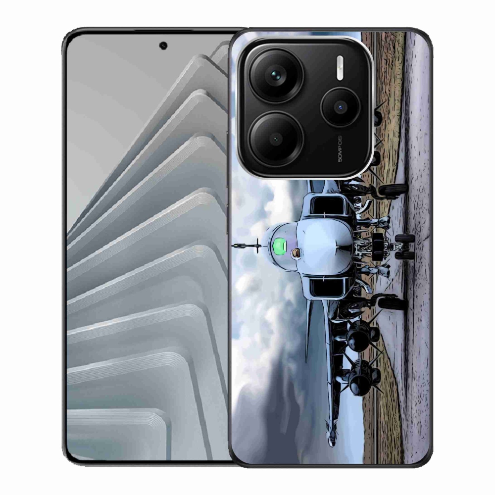 Gelový kryt mmCase na Xiaomi Redmi Note 14 5G - vojenské letadlo