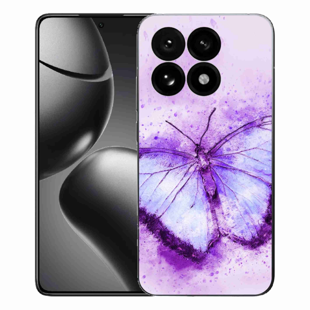 Gelový kryt mmCase na Xiaomi 15T - fialový motýl