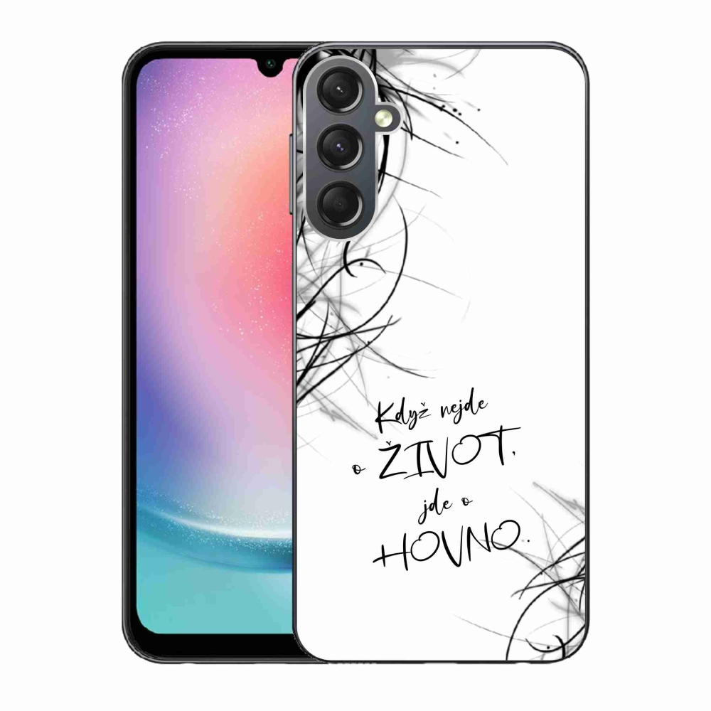 Gelový kryt mmCase na Samsung Galaxy A24 - vtipný text 16 bílé pozadí
