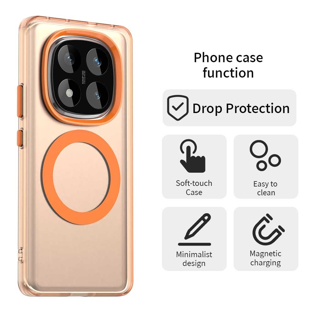 Candy gelový obal s MagSafe na Xiaomi Redmi Note 14 Pro - oranžový