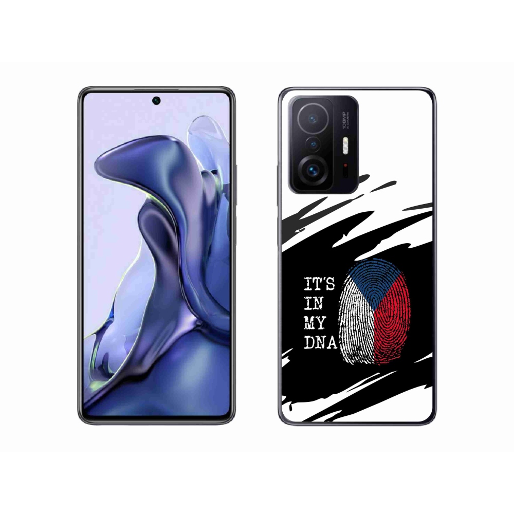 Gelový kryt mmCase na Xiaomi 11T Pro - vlajka otisk prstu černobílé pozadí