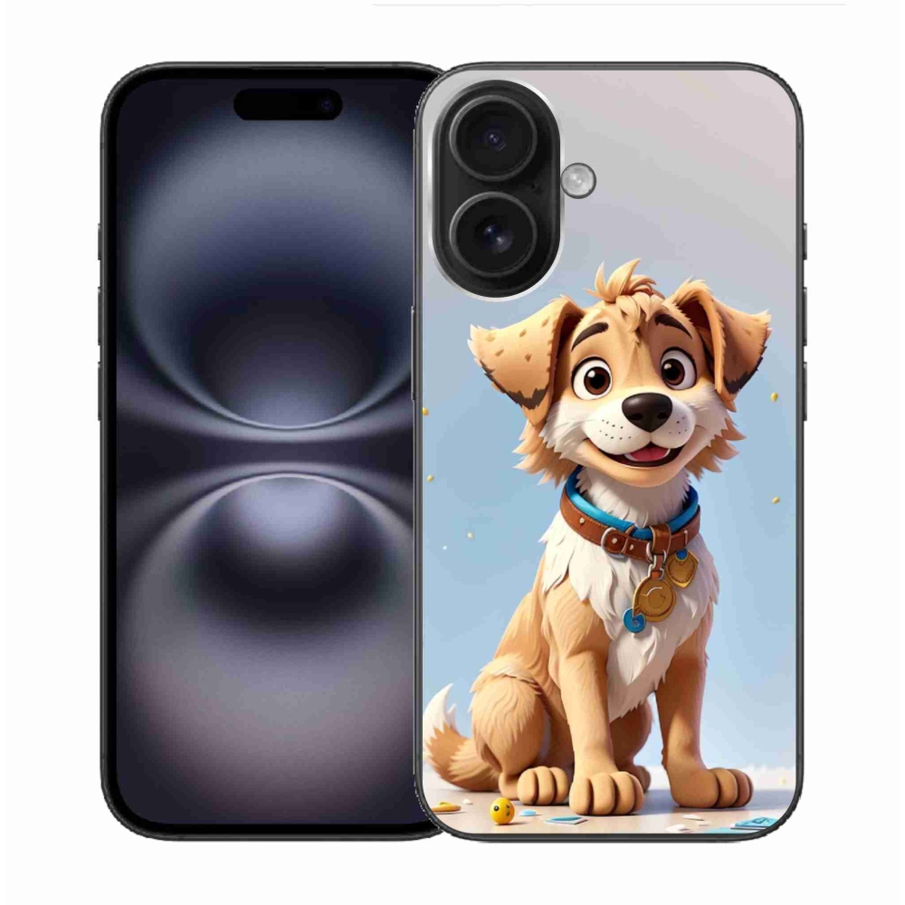 Gelový kryt mmCase na iPhone 16 - kreslené štěně