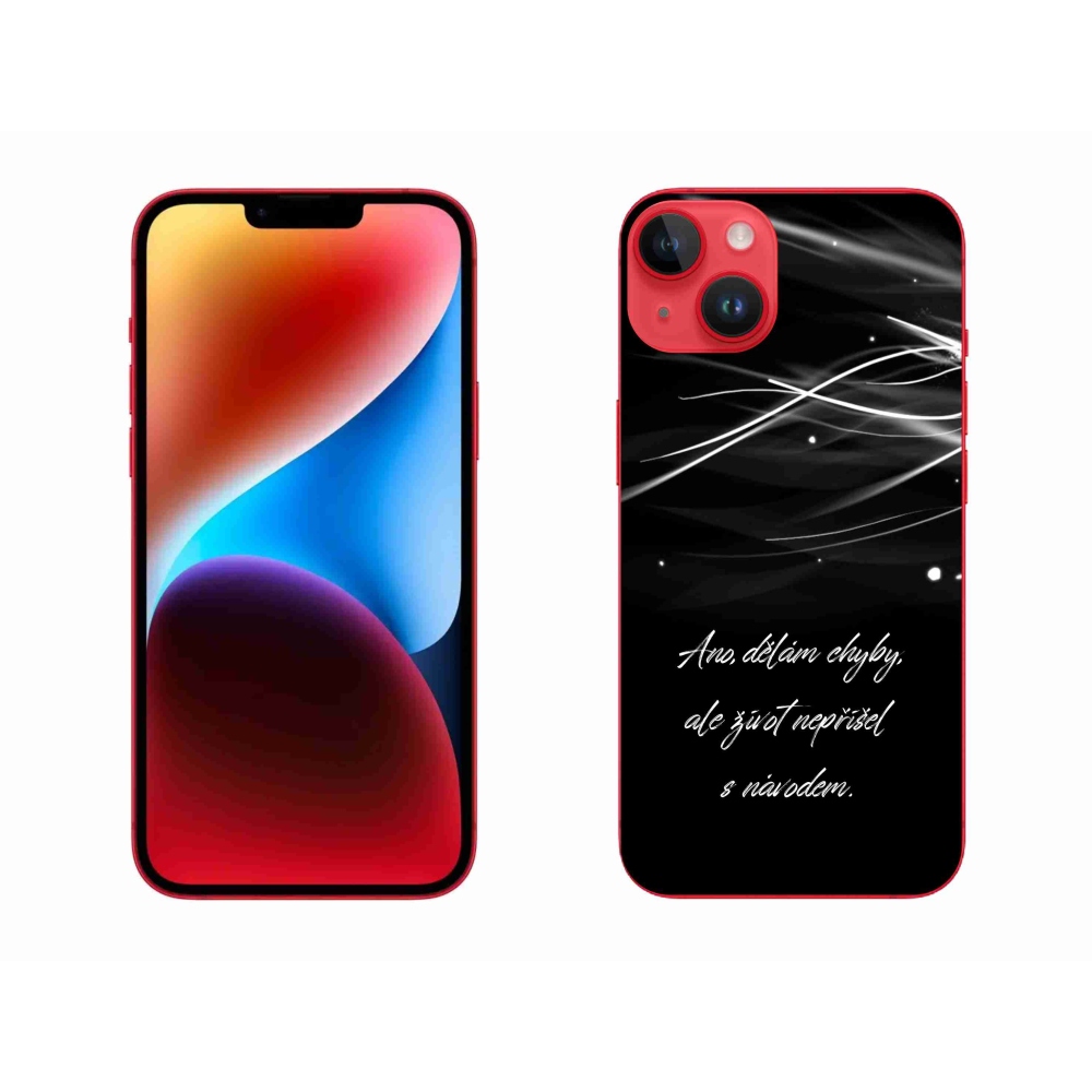 Gelový kryt mmCase na iPhone 14 Plus - citát černé pozadí
