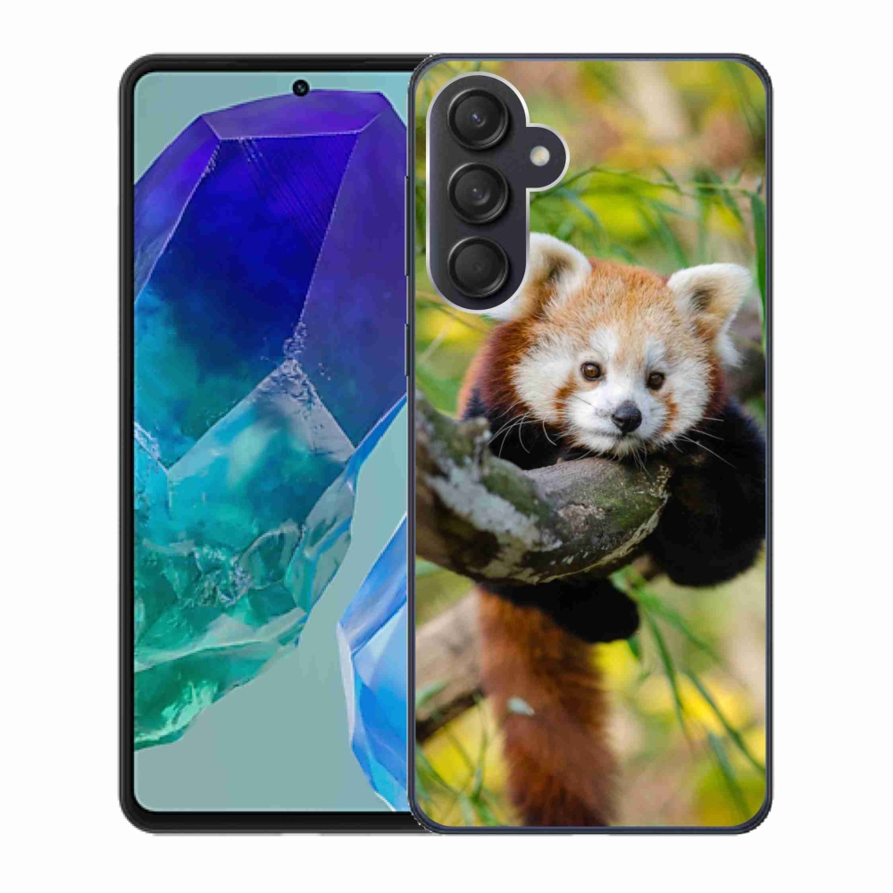 Gelový kryt mmCase na Samsung Galaxy M55 5G - panda červená