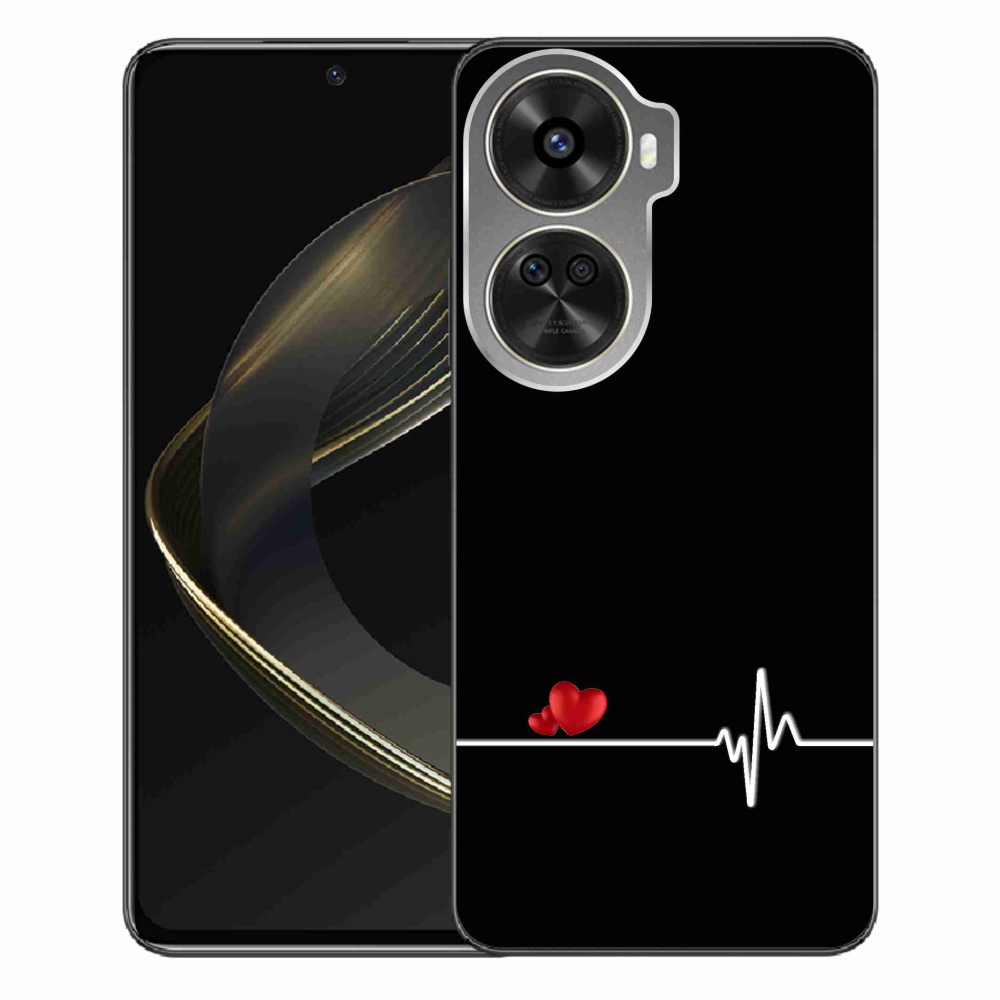 Gelový kryt mmCase na Huawei Nova 12 SE - srdce a tep černé pozadí