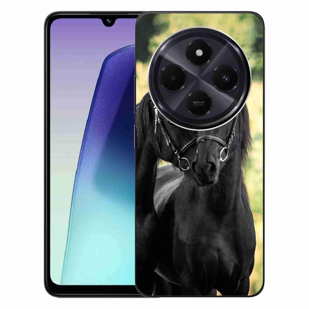 Gelový kryt mmCase na Xiaomi Redmi 14C/Poco C75 - dva černí koně
