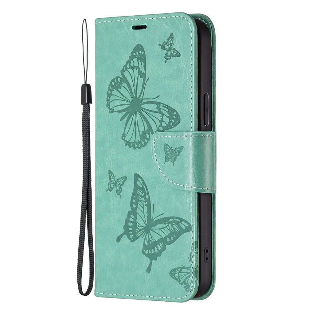 Butterfly knížkové pouzdro na Xiaomi Redmi 12 4G/5G - modrozelené