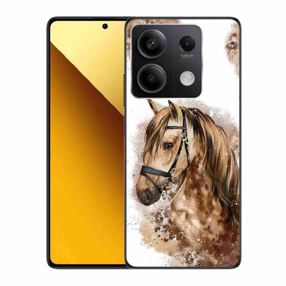 Gelový kryt mmCase na Xiaomi Redmi Note 13 5G - hnědý kreslený kůň