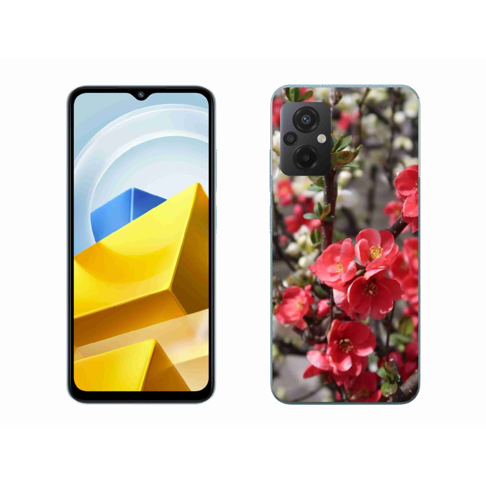 Gelový kryt mmCase na Xiaomi Poco M5 4G - červené květy