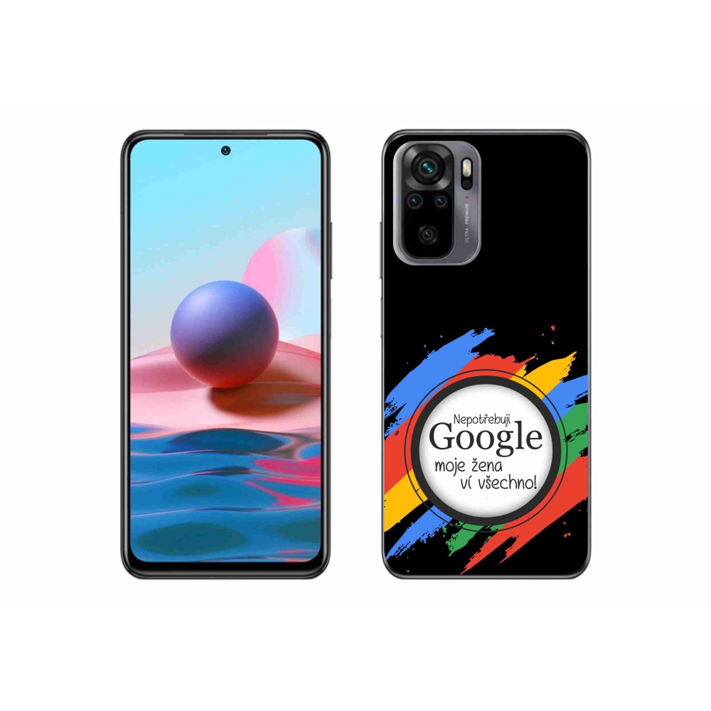 Gelový kryt mmCase na Xiaomi Redmi Note 10S - žena ví všechno černé pozadí