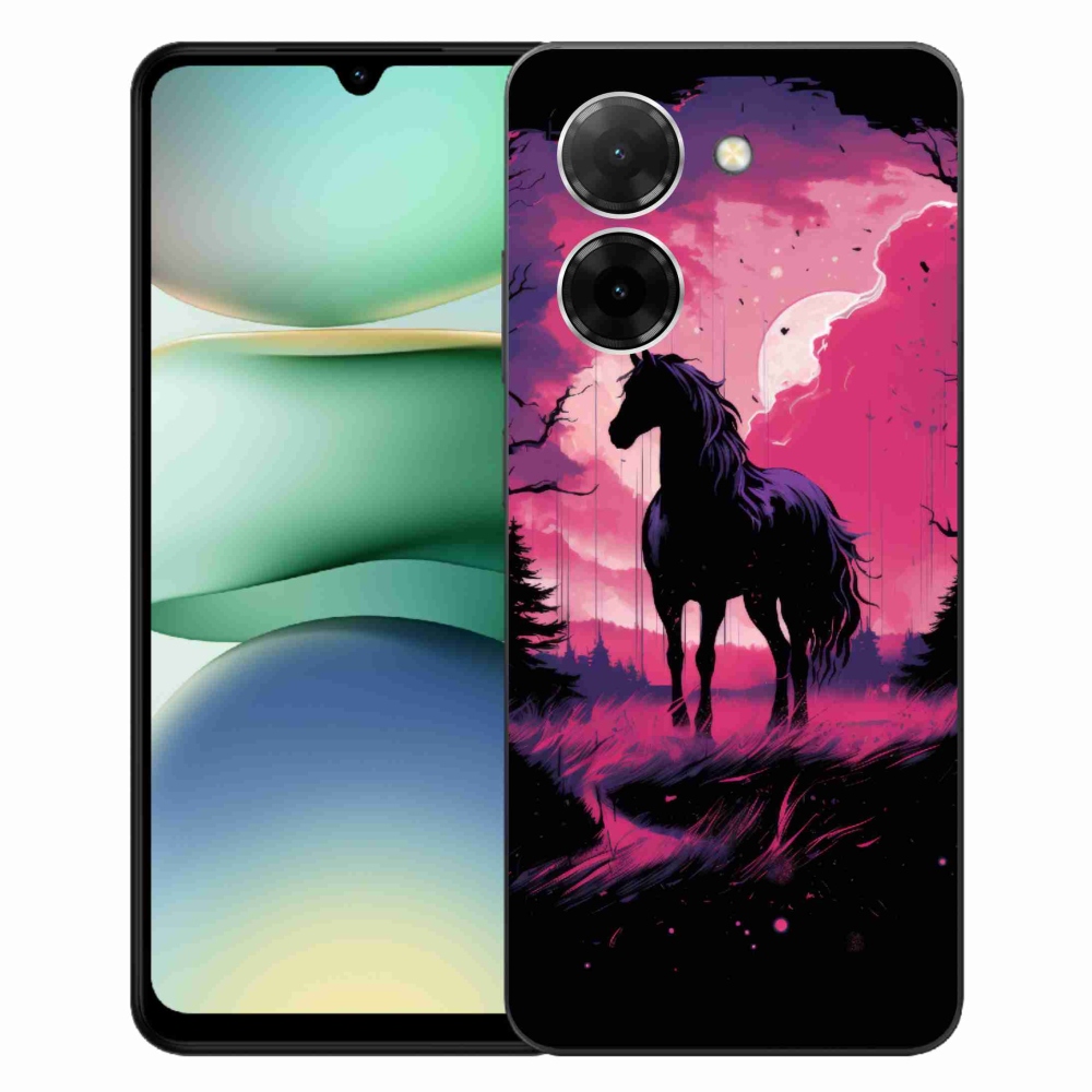 Gelový kryt mmCase na Xiaomi Redmi A5 (171.7x77.8x8.3mm) - černý kreslený kůň 1