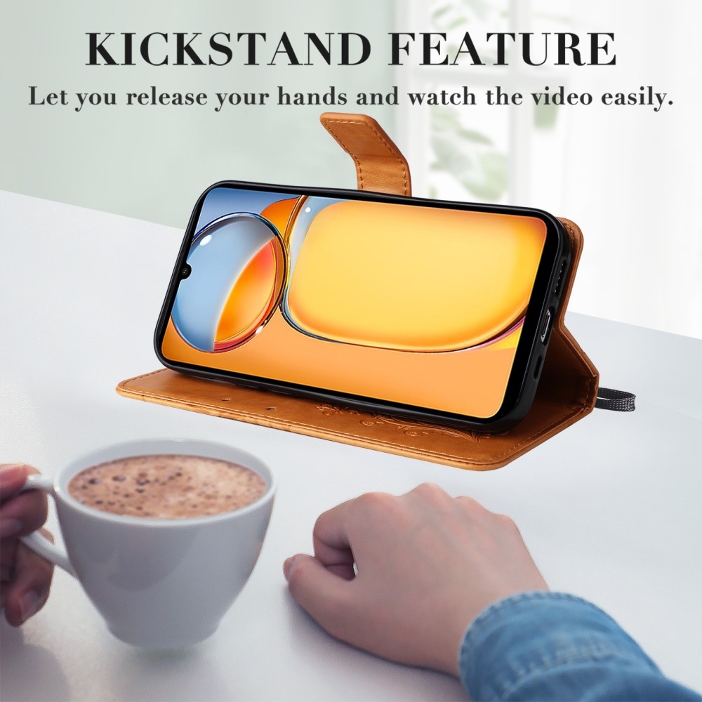 Big Butterfly knížkové pouzdro na Xiaomi Poco C65/Redmi 13C - žluté