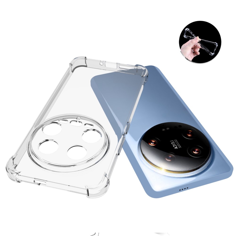 Průhledný gelový obal s vyztuženými rohy na Xiaomi 14 Ultra - průhledný