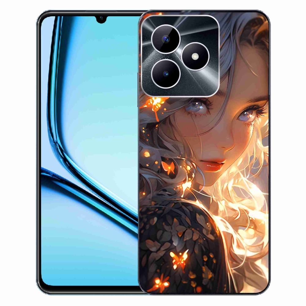 Gelový kryt mmCase na Realme Note 50 - dívka a motýli