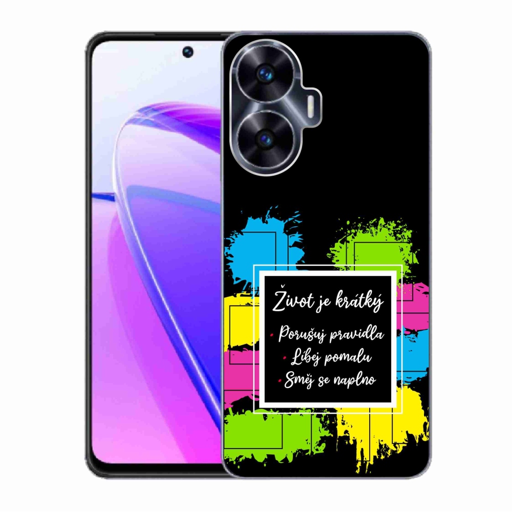 Gelový kryt mmCase na Realme C55 - citát 5 černé pozadí