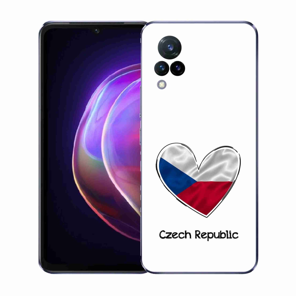 Gelový kryt mmCase na Vivo V21 4G/5G - vlajka srdce bílé pozadí
