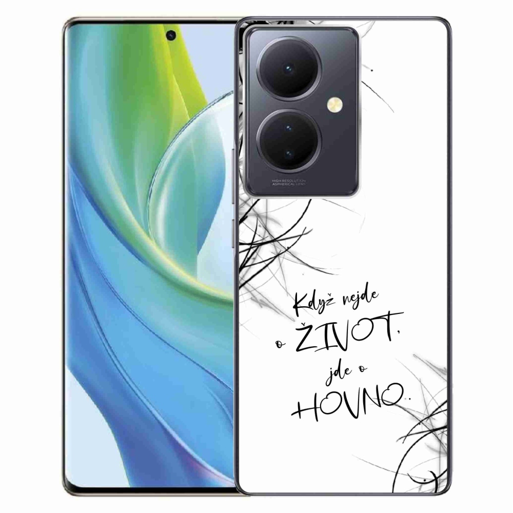 Gelový kryt mmCase na Vivo V29 Lite 5G - vtipný text 16 bílé pozadí
