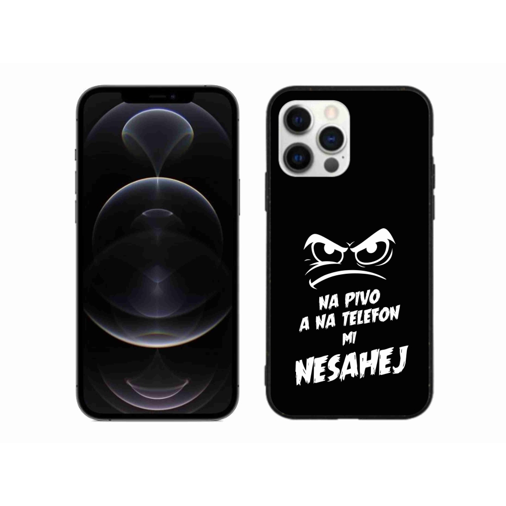 Gelový kryt mmCase na iPhone 12 Pro Max - pivní motiv 2 černé pozadí
