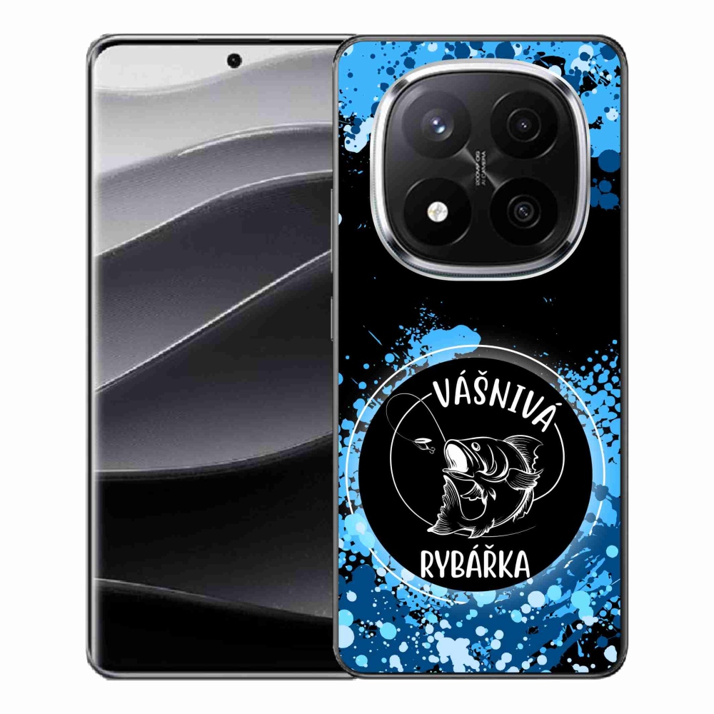 Gelový kryt mmCase na Xiaomi Redmi Note 14 Pro+ 5G - vášnivá rybářka černé pozadí