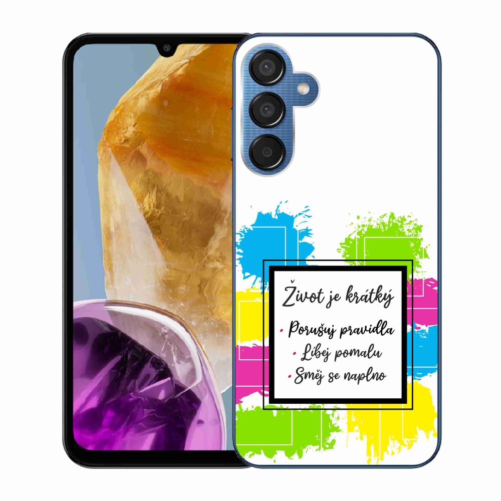 Gelový kryt mmCase na Samsung Galaxy M15 5G - citát 5 bílé pozadí