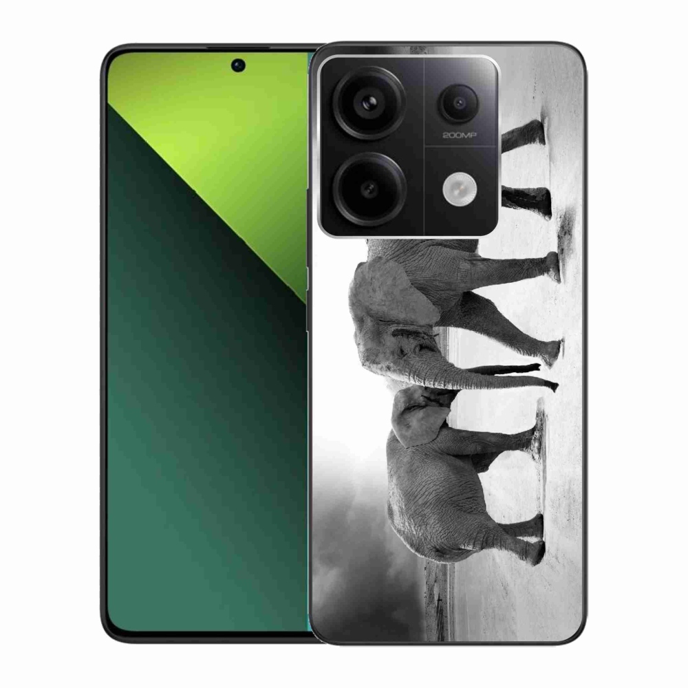 Gelový kryt mmCase na Xiaomi Redmi Note 13 Pro 5G/Poco X6 5G - černobílí sloni