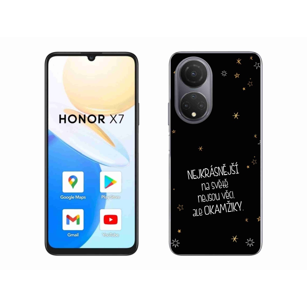 Gelový kryt mmCase na Honor X7 - citát 4 černé pozadí