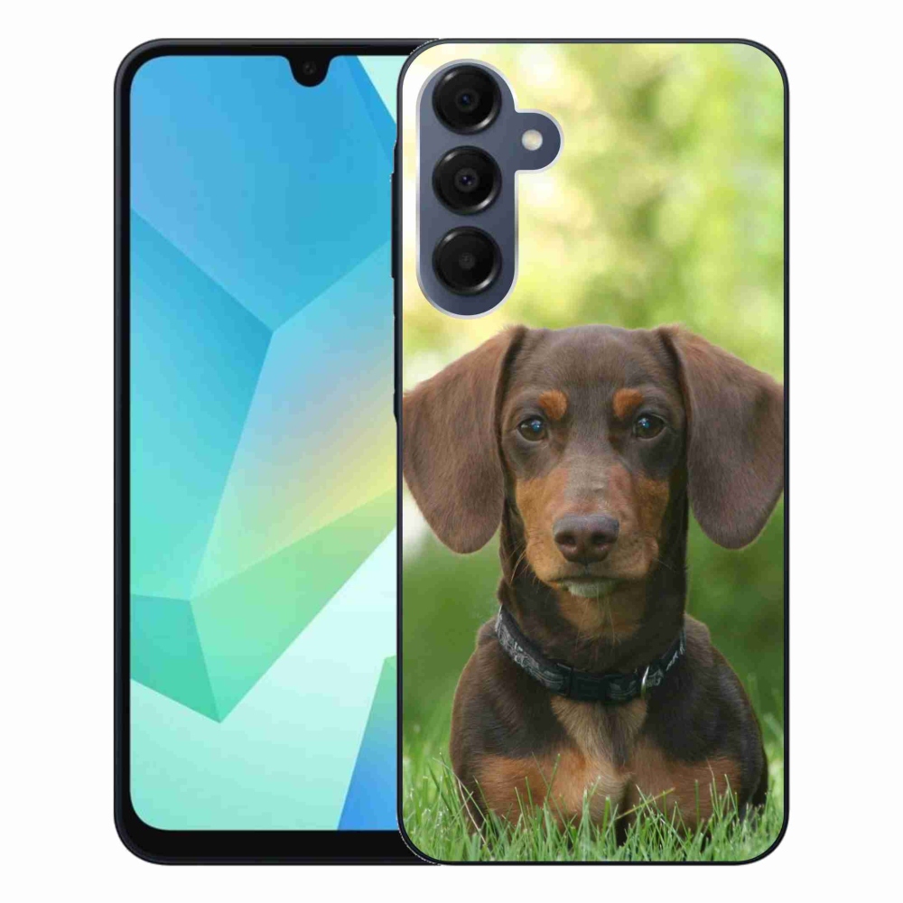 Gelový obal mmCase na Samsung Galaxy A16 4G/5G - hnědý jezevčík