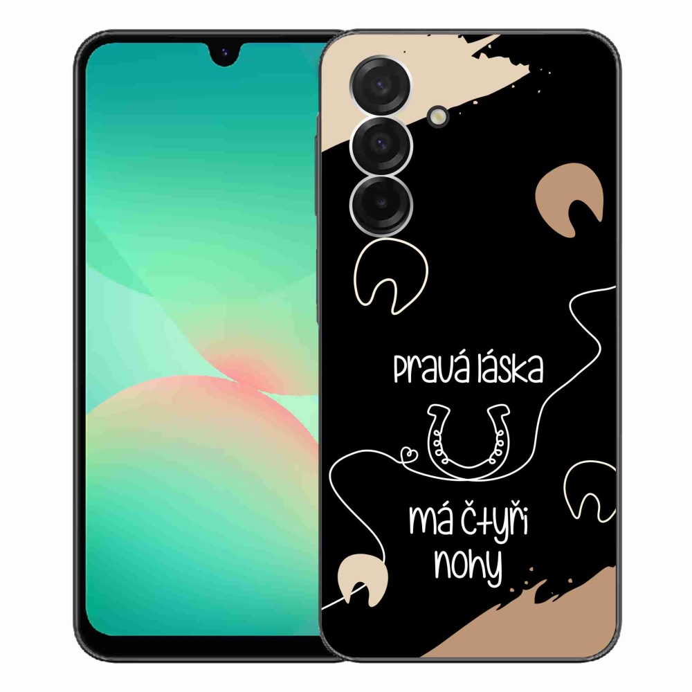 Gelový kryt mmCase na Samsung Galaxy A26 5G - koňský motiv černé pozadí