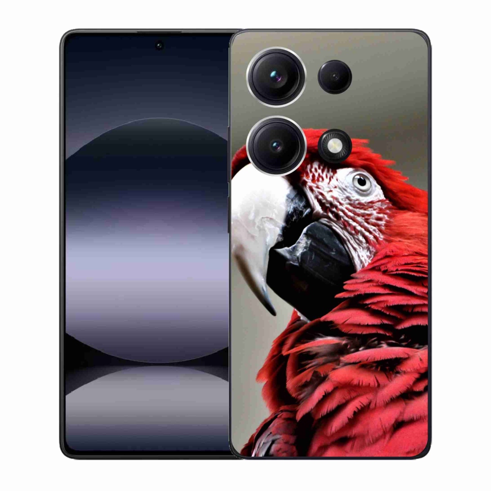Gelový kryt mmCase na Xiaomi Redmi Note 14S - papoušek ara červený