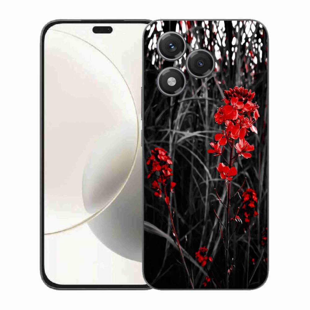 Gelový kryt mmCase na Honor 400 Lite - červená rostlina