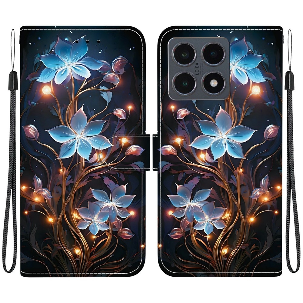 Versatile knížkové pouzdro na Xiaomi 15T - modré květy