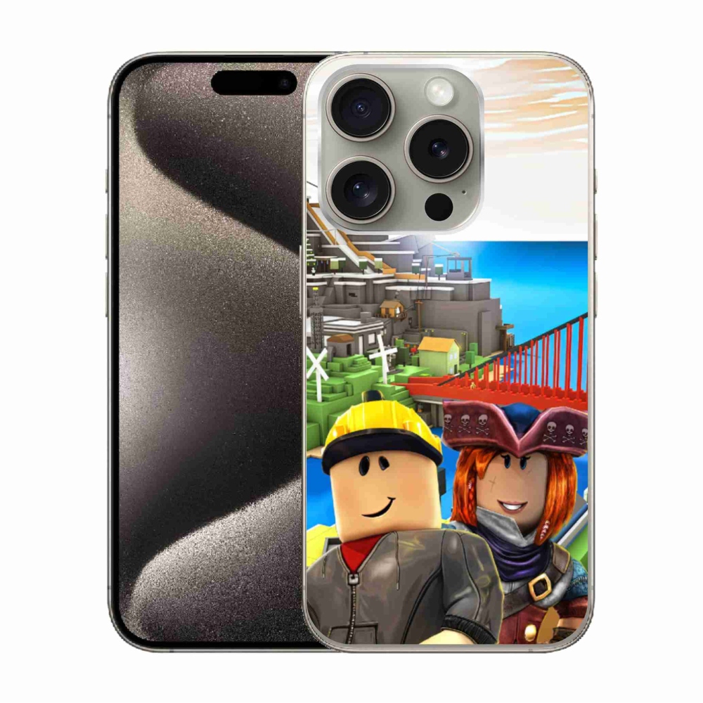 Gelový kryt mmCase na iPhone 15 Pro - roblox 1